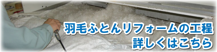 羽毛布団リフォームの工程はこちらから